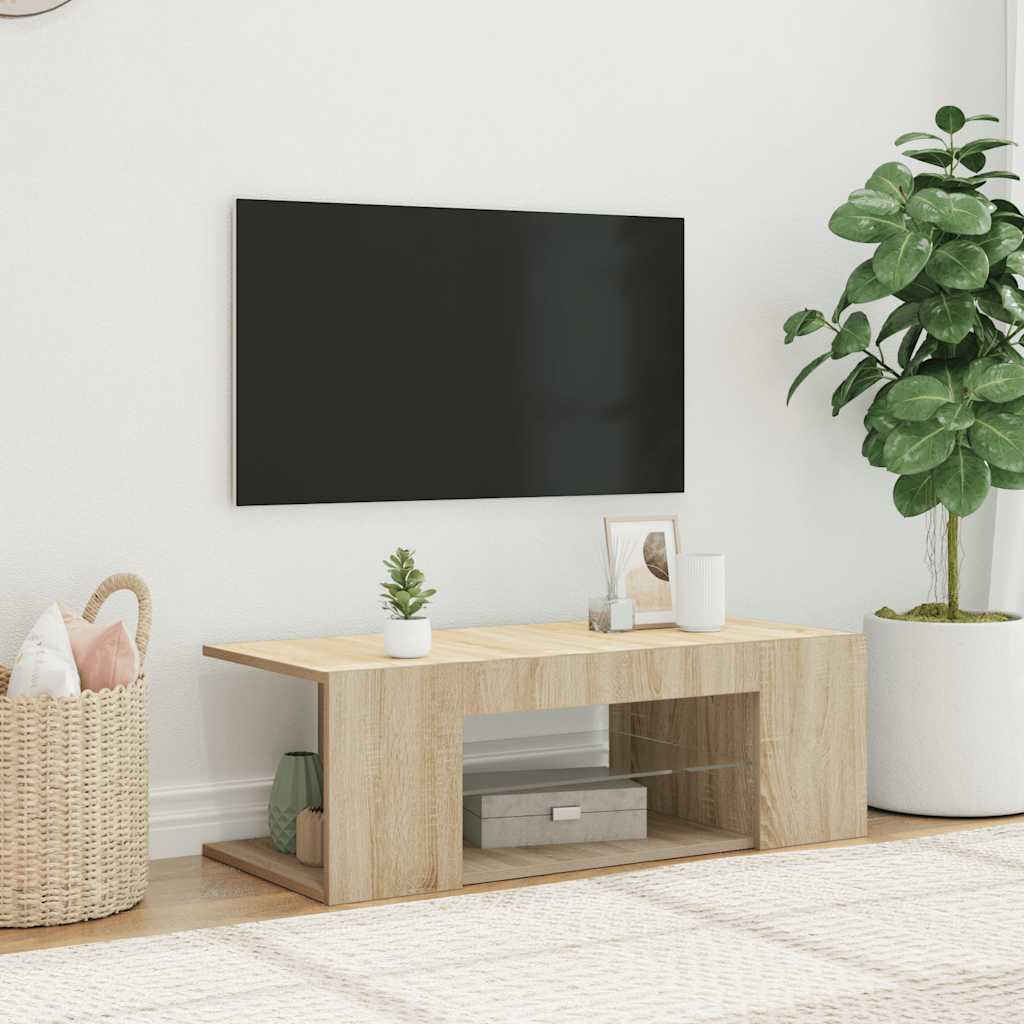 TV-Schrank Sonoma Eiche mit LED 90cm