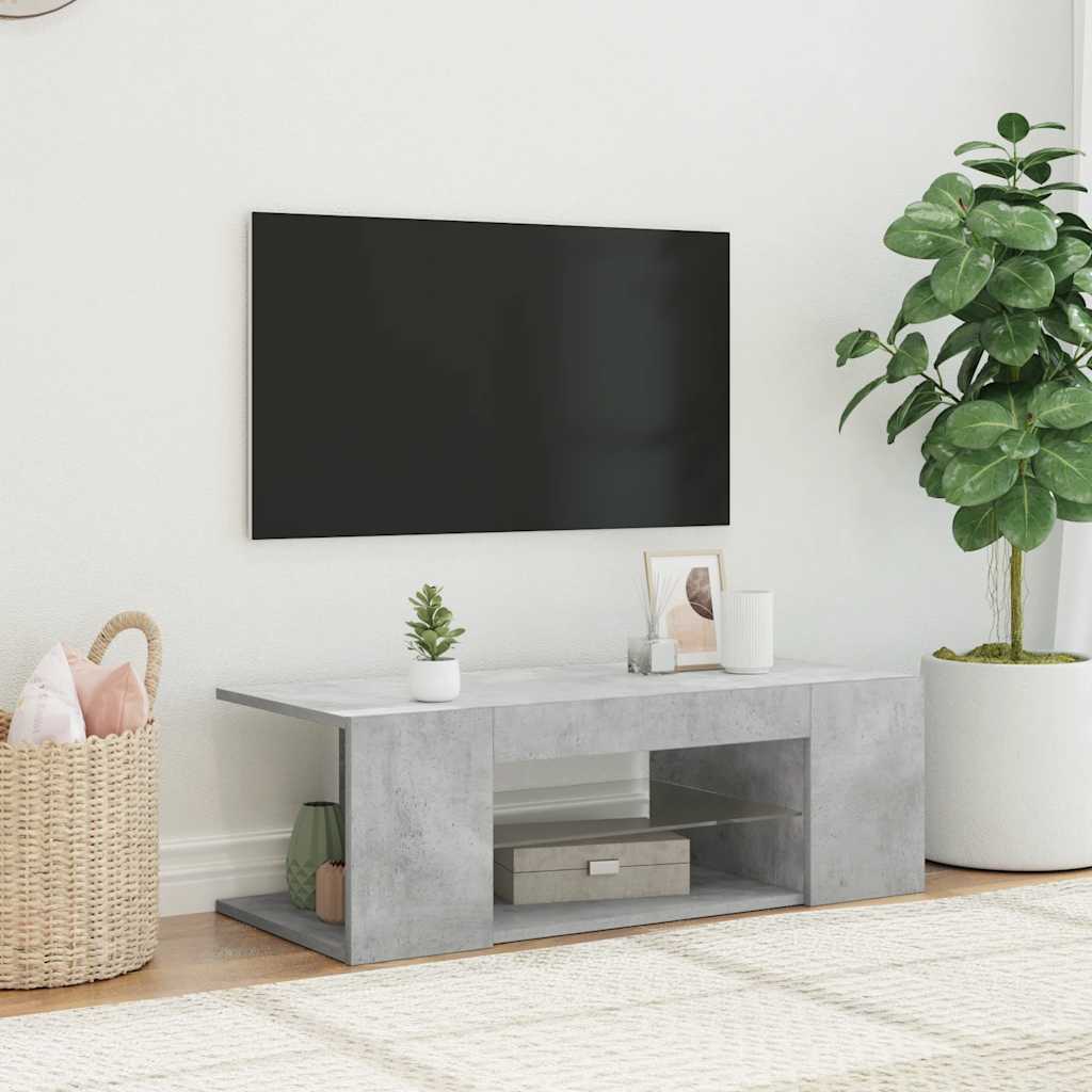 TV-Schrank Betongrau mit LED 90cm