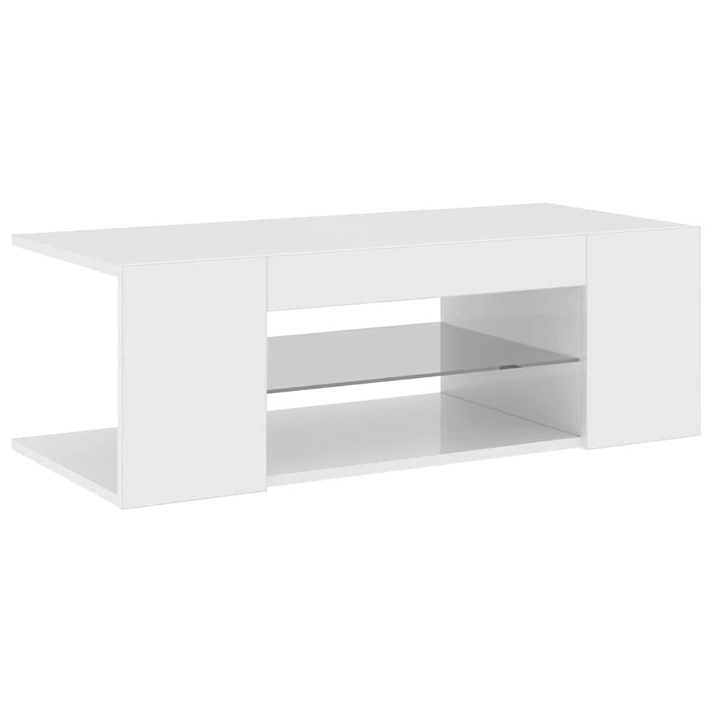 TV-Schrank Weiß Hochglanz mit LED 90cm