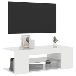 TV-Schrank Weiß Hochglanz mit LED 90cm
