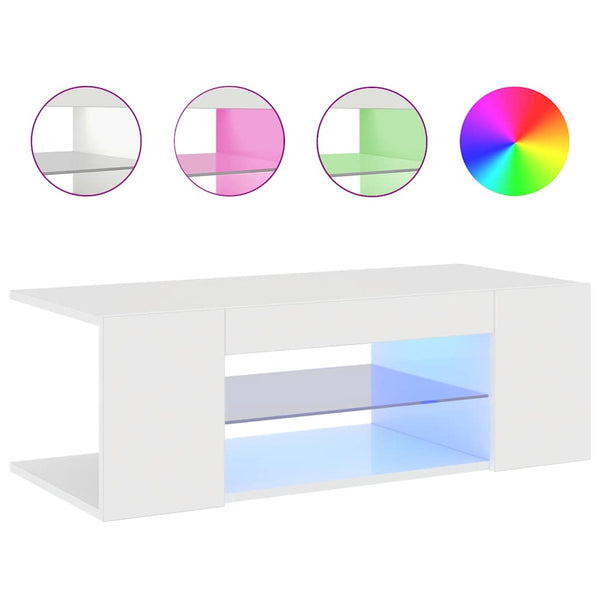 TV-Schrank Weiß Hochglanz mit LED 90cm