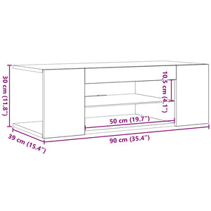 TV-Schrank Weiß Hochglanz mit LED 90cm
