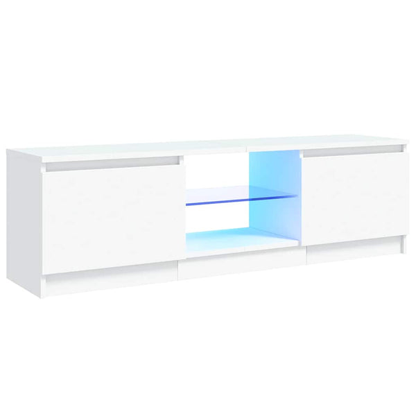 TV-Schrank Weiß mit LED 120 cm