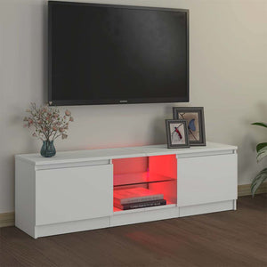 TV-Schrank Weiß mit LED 120 cm