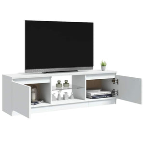 TV-Schrank Weiß mit LED 120 cm
