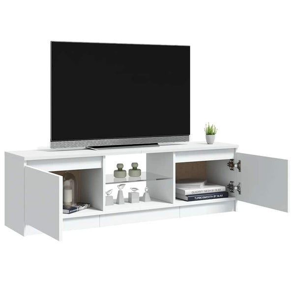 TV-Schrank Weiß mit LED 120 cm