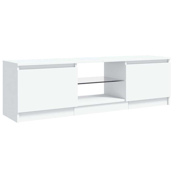 TV-Schrank Weiß mit LED 120 cm