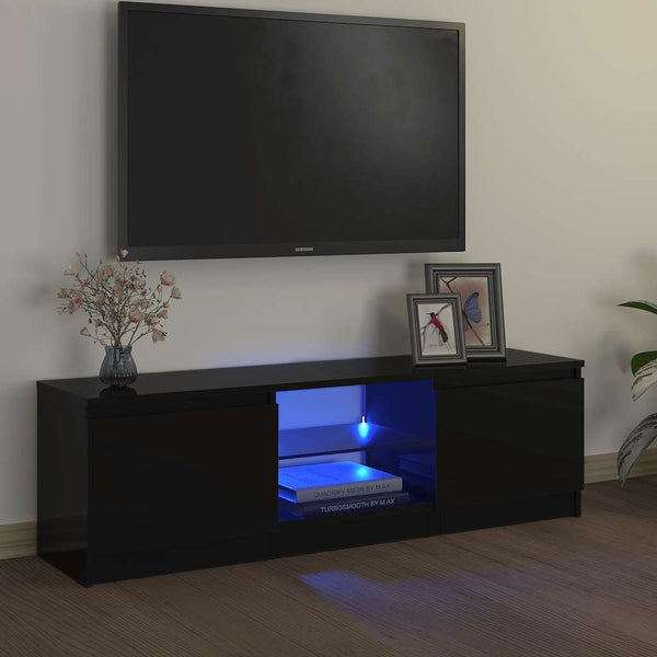 TV-Schrank Schwarz mit LED 120cm