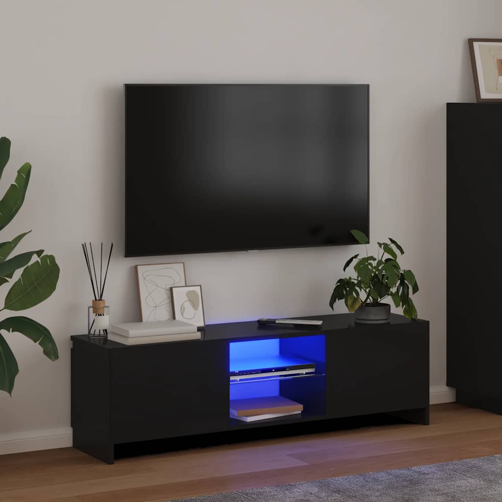 TV-Schrank Schwarz mit LED 120cm