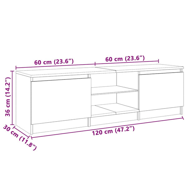 TV-Schrank Sonoma Eiche mit LED 120cm