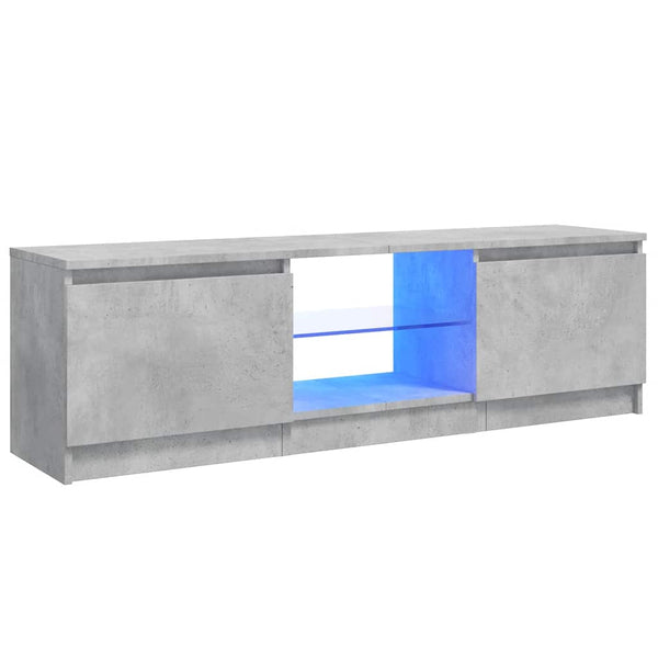 TV-Schrank mit LED Betongrau 120 cm