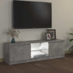 TV-Schrank mit LED Betongrau 120 cm