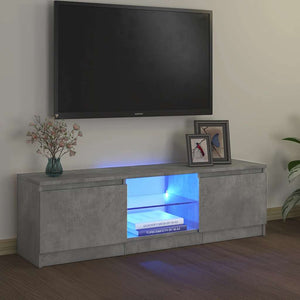TV-Schrank mit LED Betongrau 120 cm