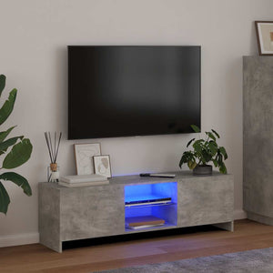 TV-Schrank mit LED Betongrau 120 cm