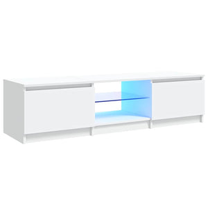 TV-Schrank Weiß mit LED 140 cm