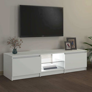 TV-Schrank Weiß mit LED 140 cm