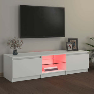 TV-Schrank Weiß mit LED 140 cm