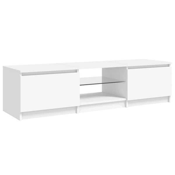 TV-Schrank Weiß mit LED 140 cm