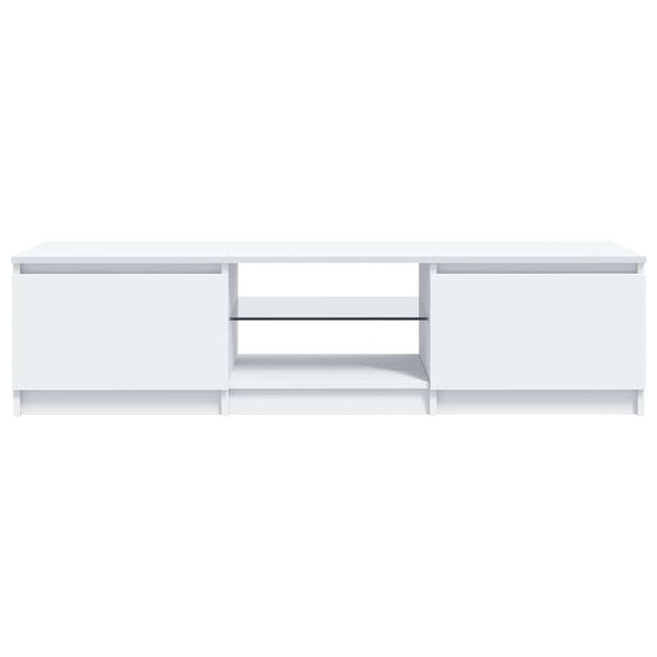 TV-Schrank Weiß mit LED 140 cm