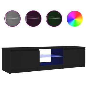 TV-Schrank Schwarz mit LED 140 cm