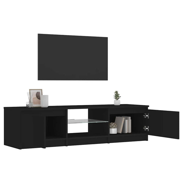 TV-Schrank Schwarz mit LED 140 cm