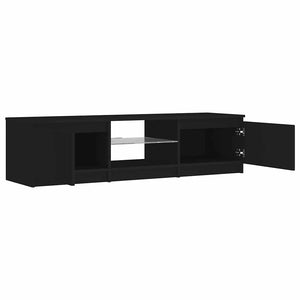 TV-Schrank Schwarz mit LED 140 cm