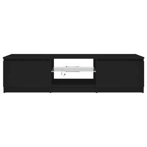 TV-Schrank Schwarz mit LED 140 cm
