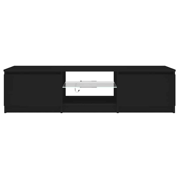 TV-Schrank Schwarz mit LED 140 cm