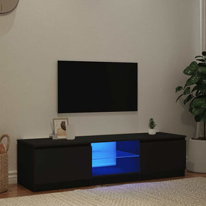 TV-Schrank Schwarz mit LED 140 cm