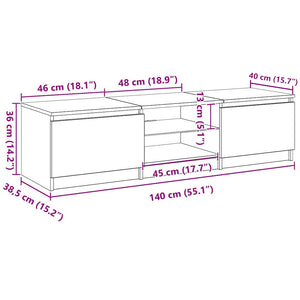 TV-Schrank Sonoma Eiche mit LED 140 cm