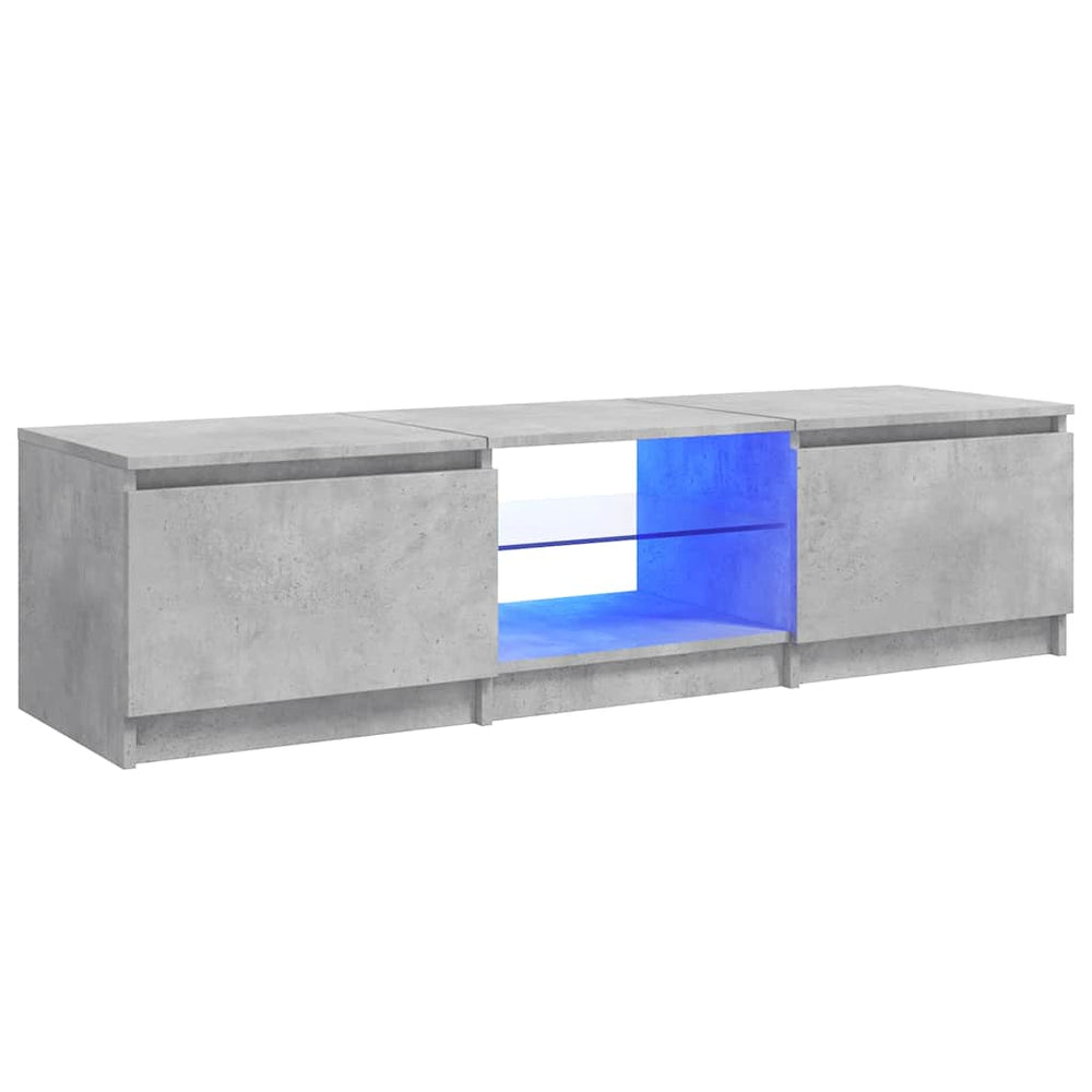 TV-Schrank mit LED Betongrau 140 cm