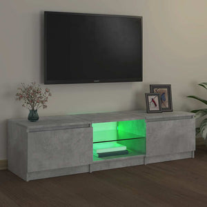 TV-Schrank mit LED Betongrau 140 cm