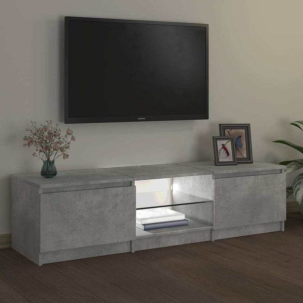 TV-Schrank mit LED Betongrau 140 cm