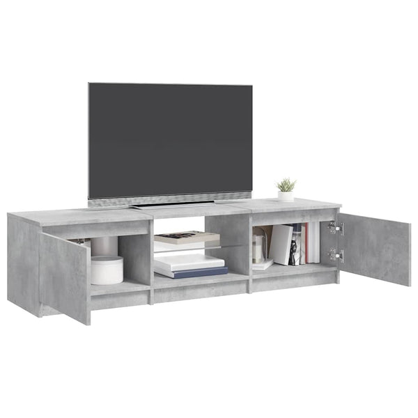 TV-Schrank mit LED Betongrau 140 cm