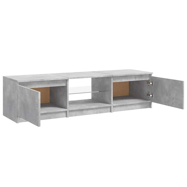 TV-Schrank mit LED Betongrau 140 cm