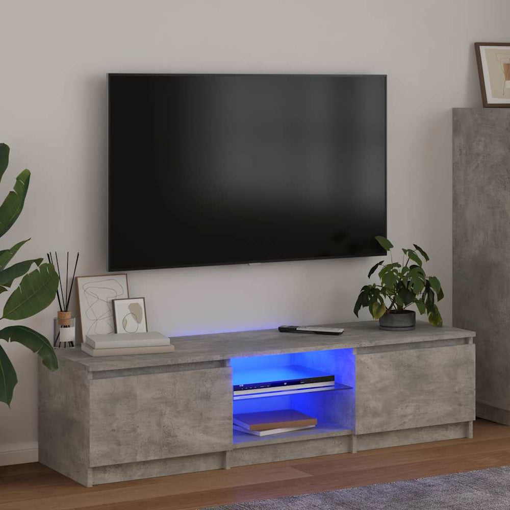 TV-Schrank mit LED Betongrau 140 cm