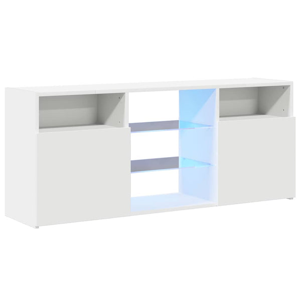 TV-Schrank Weiß mit LED 120 cm