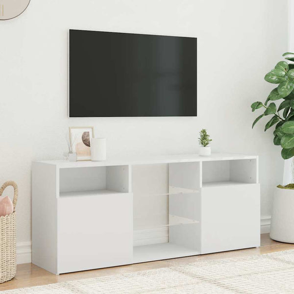 TV-Schrank Weiß mit LED 120 cm