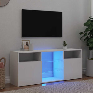 TV-Schrank Weiß mit LED 120 cm