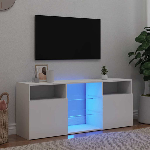 TV-Schrank Weiß mit LED 120 cm