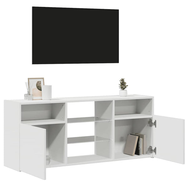 TV-Schrank Weiß mit LED 120 cm