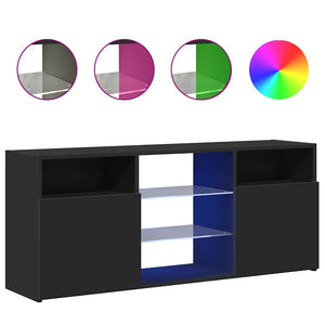 TV-Schrank mit LED Schwarz 120 cm