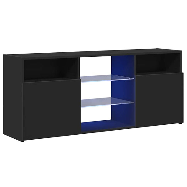 TV-Schrank mit LED Schwarz 120 cm