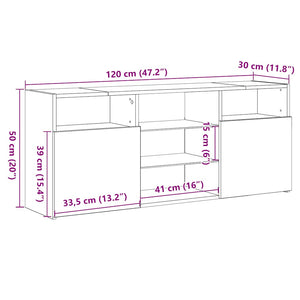 TV-Schrank mit LED Schwarz 120 cm