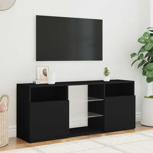 TV-Schrank mit LED Schwarz 120 cm