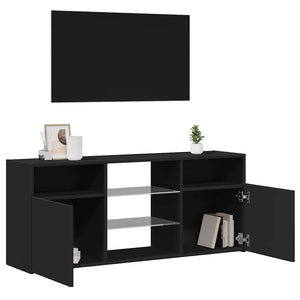 TV-Schrank mit LED Schwarz 120 cm