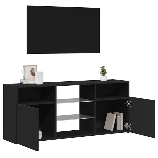 TV-Schrank mit LED Schwarz 120 cm