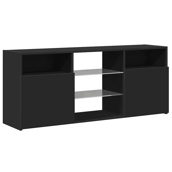 TV-Schrank mit LED Schwarz 120 cm
