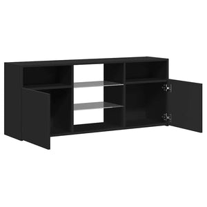 TV-Schrank mit LED Schwarz 120 cm