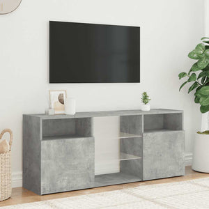 TV-Schrank mit LED Betongrau 120 cm
